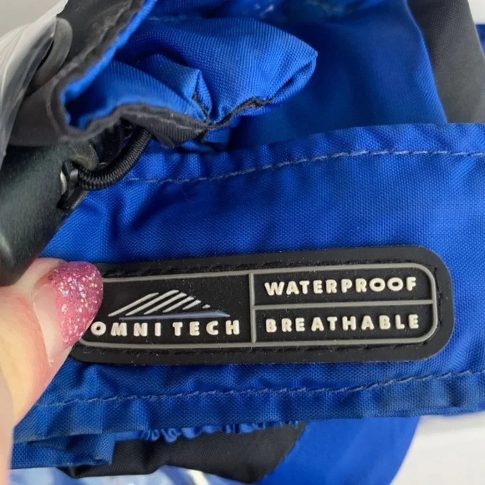 COLUMBIA Blue & Black Omnitech Waterproof Packable Full Zip Jacket